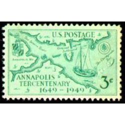 us stamp 984 annapolis tercentenary 3 1949