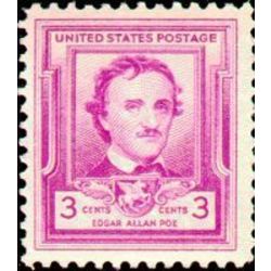 us stamp postage issues 986 edgar allan poe 3 1949