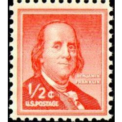 us stamp 1030 franklin 0 5 1954