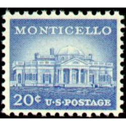 us stamp 1047 monticello ultramarine 20 1954