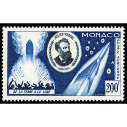 monaco stamp c45 from the earth to the moon and jules verne 1955