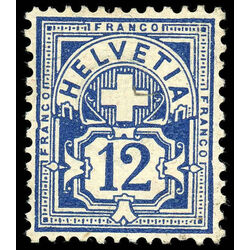 switzerland stamp 74c helvetia numeral 12 1882