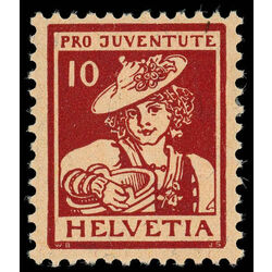 switzerland stamp b6 girl vaud 10 1916