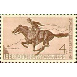 us stamp 1154 pony express rider 4 1960