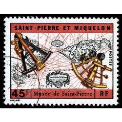 st pierre and miquelon stamp 416 old chart and sextants 1971