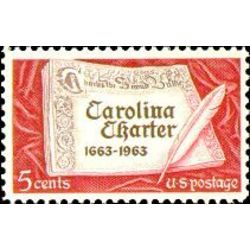 us stamp 1230 carolina charter 5 1963