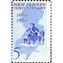 us stamp 1247 new jersey 300th 5 1964