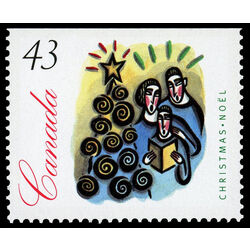 canada stamp 1533ais family carolling near christmas tree 1994