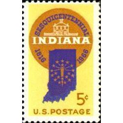 us stamp 1308 indiana statehood 5 1966