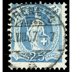 switzerland stamp 106 helvetia large numerals 25 1905