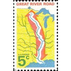 us stamp 1319 great river road 5 1966