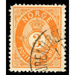 norway stamp 23 post horn and crown 1877