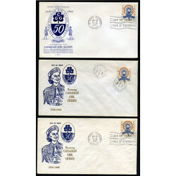canada stamp 389 girl guide emblem 5 1960 FDC TRIO