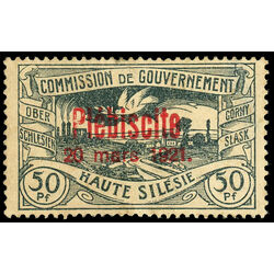 upper silesia stamp 38 dove with olive branch flying over silesian terrain 1921 M 001