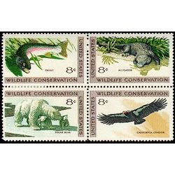 us stamp postage issues 1430a wildlife conservation block of 4 32 1971