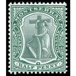 montserrat stamp 22 symbol of the colony 1906