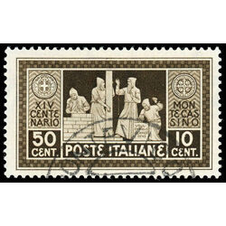 italy stamp 234 monks laying cornerstone 1929