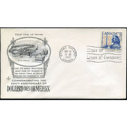 canada stamp 390 dollard des ormeaux 5 1960 FDC 008