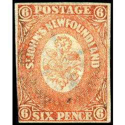 newfoundland stamp 13 pence second issue 6d 1860 U F 021