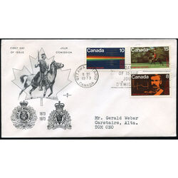 canada stamp 612 4 fdc r c m p centenary 1973