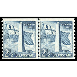 us stamp postage issues 1056pa bunker hill 5 1954 M F VFNH LP