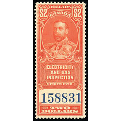 canada revenue stamp feg5 electricity gas inspection king george v 2 1930