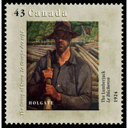 canada stamp 1561c the lumberjack 1924 by edwin headley holgate 43 1995