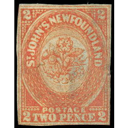 newfoundland stamp 11i pence second issue 2d 1860 M F 004