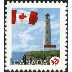 canada stamp 2251 flag over cap des rosiers lighthouse qc 2007