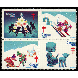 canada stamp christmas seals cs77 christmas seals 1978 BLOCK OF 4