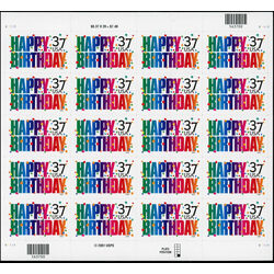 us stamp postage issues 3695 happy birthday 37 2002 M PANE