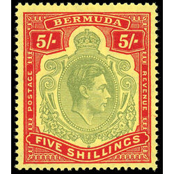 bermuda stamp 125a king george vi 5sh 1938 M VFNH 003