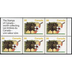 canada stamp bk booklets bk157 bartlett pear 1992