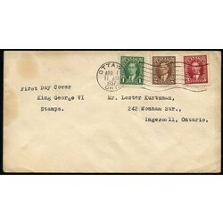 canada stamp 231 3 fdc king george vi 1 1937