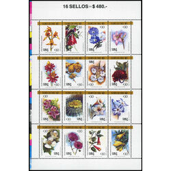 chile stamp 795 flowers 1988