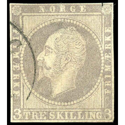 norway stamp 3 king oscar i 1857