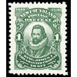 newfoundland stamp 87xvii king james i 1 1910 M VFNH 001