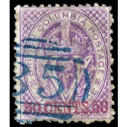 british columbia vancouver island stamp 17 surcharge 1869 U VF 012