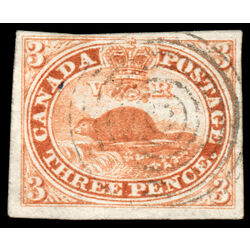 canada stamp 4 beaver 3d 1852 U VF 126
