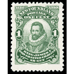 newfoundland stamp 87ix king james i 1 1910