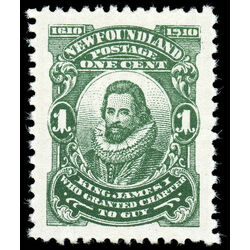 newfoundland stamp 87xvii king james i 1 1910