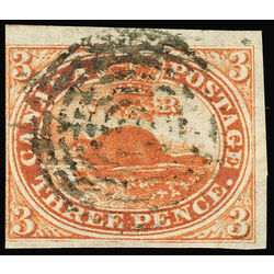 canada stamp 4 beaver 3d 1852 U F VF 131