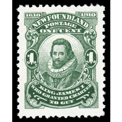 newfoundland stamp 87xiv king james i 1 1910