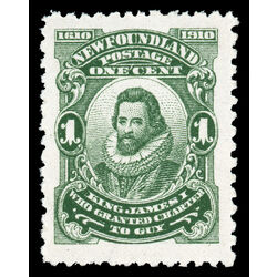 newfoundland stamp 87xvi king james i 1 1910