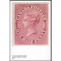 canada postal card 1pm 4s penny queen victoria 1857