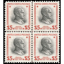 us stamp postage issues 834 calvin coolidge 5 0 1938 CENTER LINE BLOCK 001