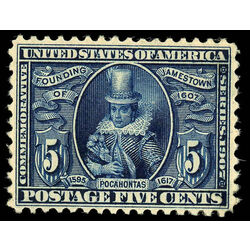 us stamp postage issues 330 pocahontas 5 1907