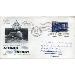 canada stamp 449 atomic reactor 5 1966 FDC 004