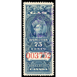 canada revenue stamp fg21 victoria gas inspection 75 1897