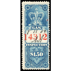 canada revenue stamp fg4 crown gas inspection 1 50 1875